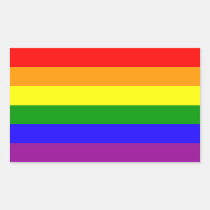 Pegatina Rectangular Pegatinas de la bandera arcoiris