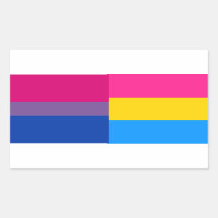 Pegatina Rectangular Pegatinas de la bandera bisexual/pansexual