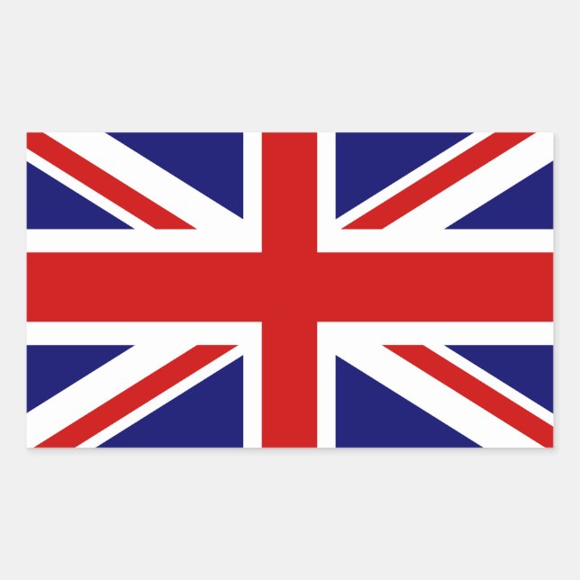 Pegatina Rectangular Pegatinas de la bandera británica | Diseño de jack (Anverso)