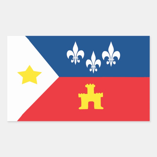 Pegatina Rectangular Pegatinas de la bandera de Acadiana Cajun (Anverso)