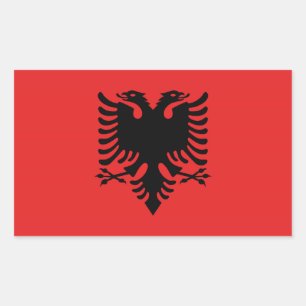 Pegatina Rectangular Pegatinas de la bandera de Albania