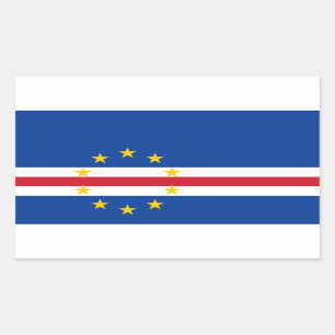 Pegatina Rectangular Pegatinas de la bandera de Cabo Verde