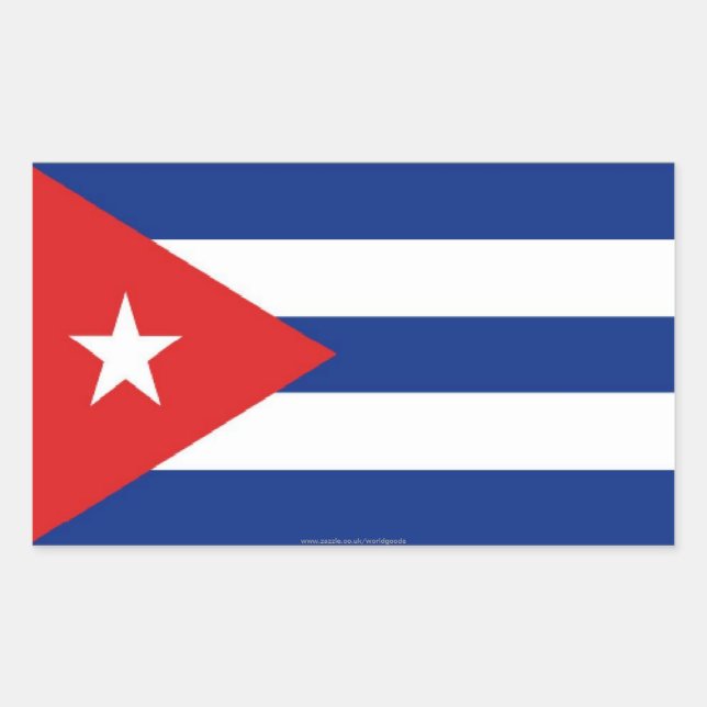 Pegatina Rectangular Pegatinas de la bandera de Cuba (Anverso)