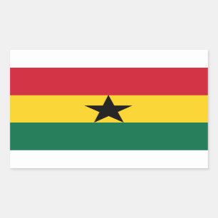 Pegatina Rectangular Pegatinas de la bandera de Ghana