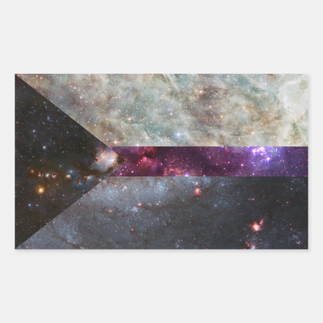 Pegatina Rectangular Pegatinas de la bandera de la nebulosa demisexual (Anverso)