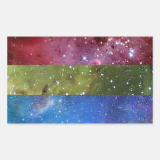 Pegatina Rectangular Pegatinas de la bandera de la nebulosa polisexual