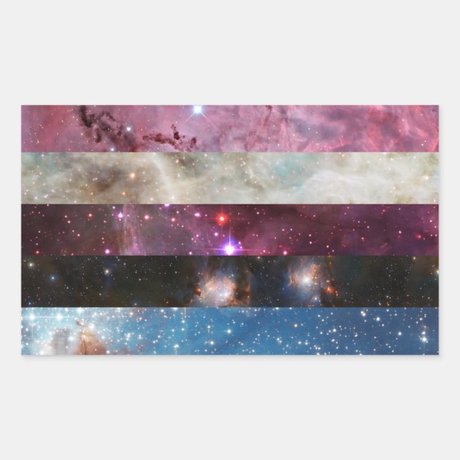 Pegatina Rectangular Pegatinas de la bandera de nebulosa de género (Anverso)
