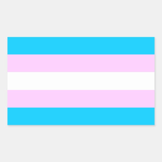 Pegatina Rectangular Pegatinas de la bandera del orgullo trans (Anverso)