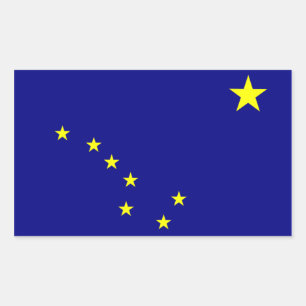 Pegatina Rectangular pegatinas de la "Bandera Estatal de Alaska"