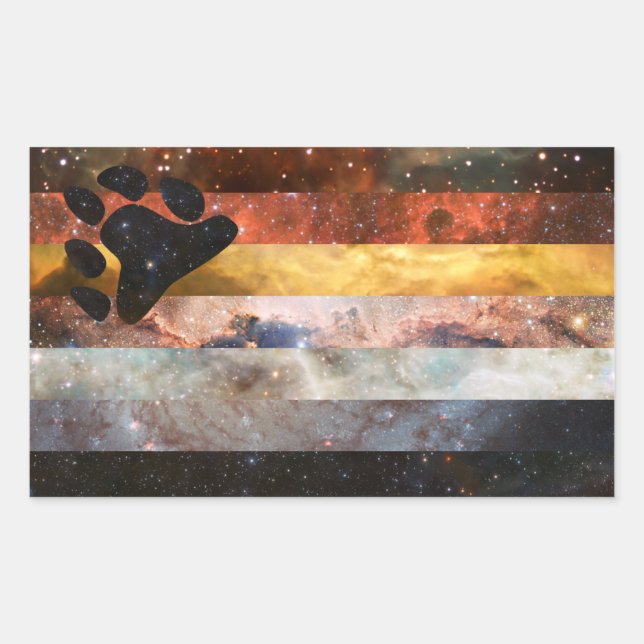 Pegatina Rectangular Pegatinas de la bandera nebulosa del orgullo del o (Anverso)