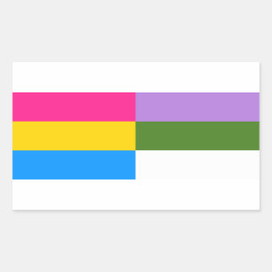 Pegatina Rectangular Pegatinas de la bandera pansexual/de género