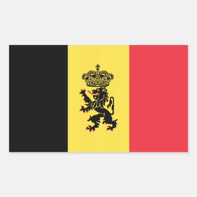 Pegatina Rectangular Pegatinas de la bandera variante de Bélgica (Anverso)