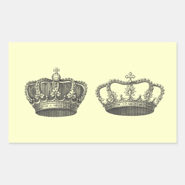 Pegatina Rectangular Pegatinas de la Corona (Anverso)
