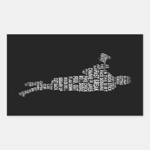 Pegatina Rectangular Pegatinas de Lacrosse Player