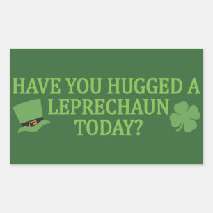 Pegatina Rectangular Pegatinas de Leprechaun Hug