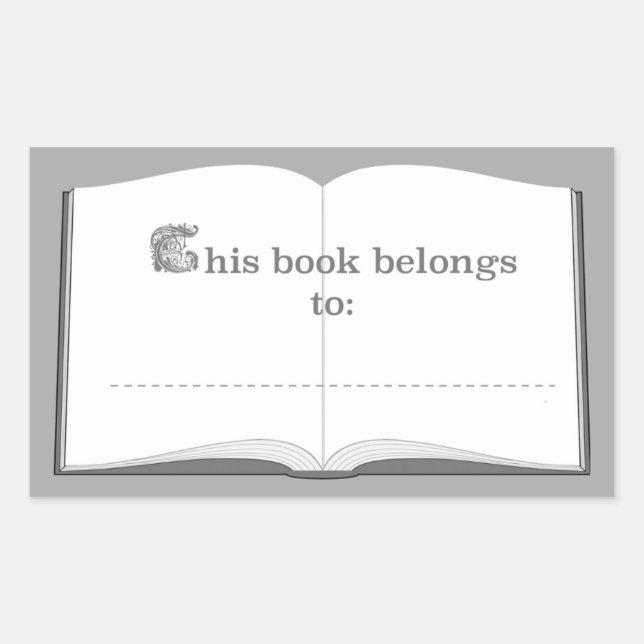 Pegatina Rectangular Pegatinas de libros personalizados (Este Libro Per (Anverso)