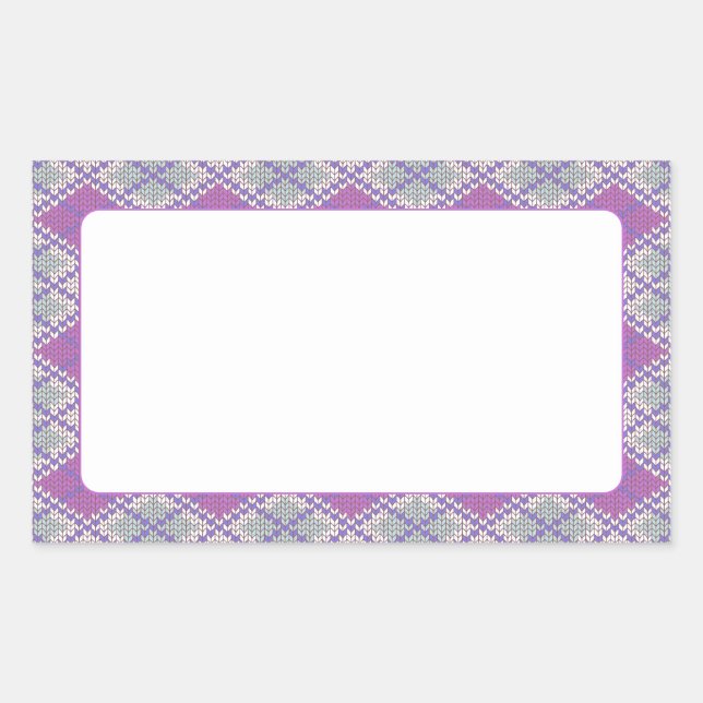 Pegatina Rectangular PEGATINAS de LILAC ARGYLE KNIT Rectangle Matte (Anverso)