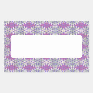 Pegatina Rectangular PEGATINAS de LILAC ARGYLE KNIT Rectangle Matte