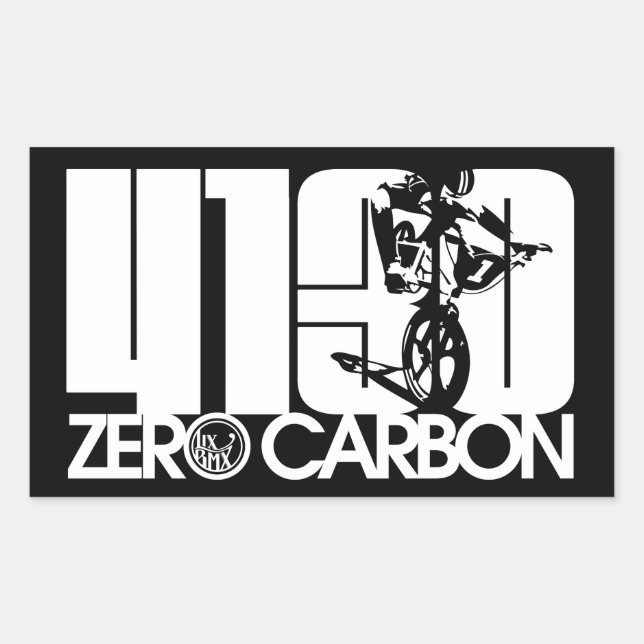 Pegatina Rectangular Pegatinas de LixBMX ‘4130 - Carbono cero’ (Anverso)