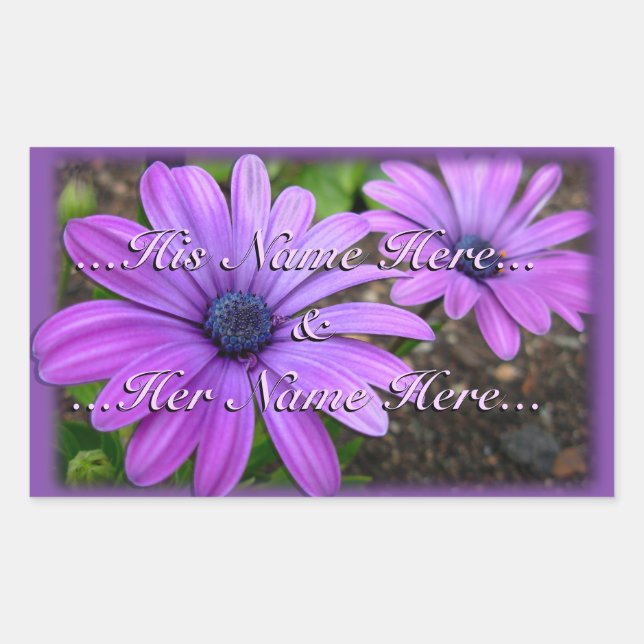 Pegatina Rectangular Pegatinas de margaría Pegatinas de margarita perso (Anverso)