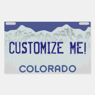 Pegatina Rectangular pegatinas de matrículas azules de Colorado en pers