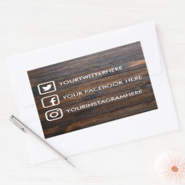 Pegatina Rectangular Pegatinas de medios sociales personalizados