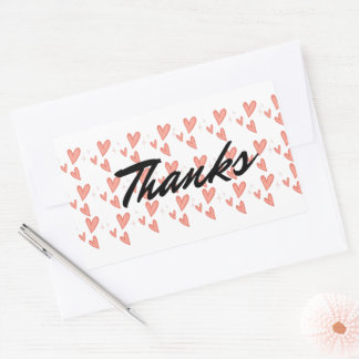 Pegatina Rectangular Pegatinas de mini corazones