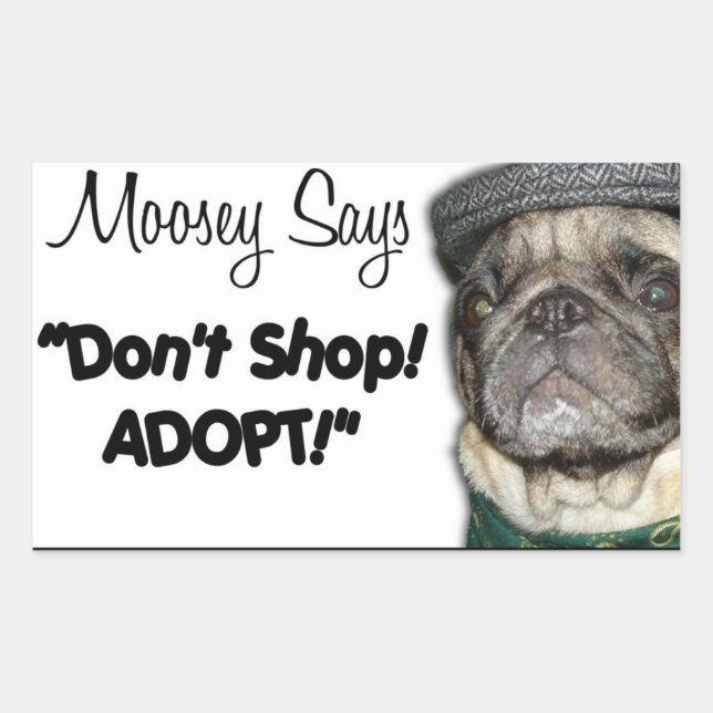 Pegatina Rectangular pegatinas de "Moosey" (Anverso)