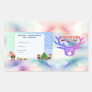 Pegatina Rectangular pegatinas de navidad personalizadas