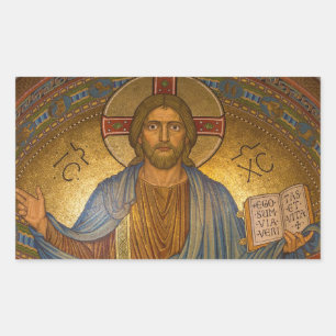 Pegatina Rectangular Pegatinas de Navidad Religiosas de Jesucristo