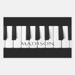 Pegatina Rectangular Pegatinas de nombres personalizados de Piano Keys
