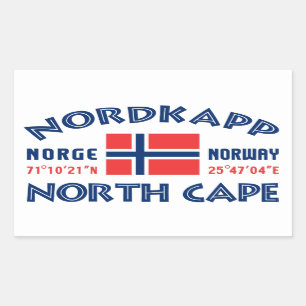 Pegatina Rectangular PEGATINAS de Noruega de NORDKAPP