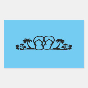 Pegatina Rectangular Pegatinas de Palm Trem Fun Flip Flops