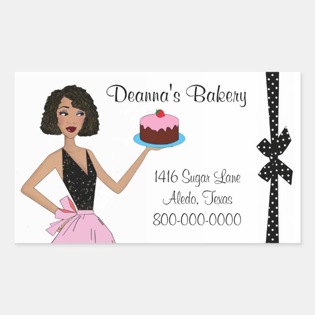 Pegatina Rectangular Pegatinas de panadería con DIVAtude (Anverso)