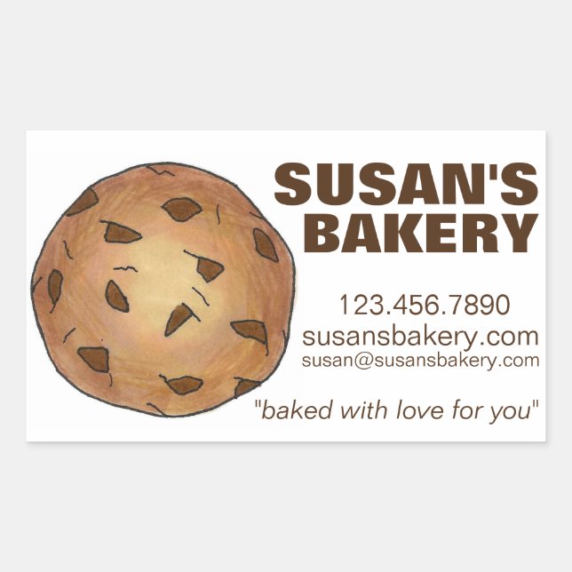 Pegatina Rectangular Pegatinas de panadería personalizados con chocolat (Anverso)