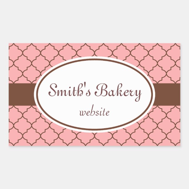 Pegatina Rectangular Pegatinas de patrones rosados personalizados (Anverso)