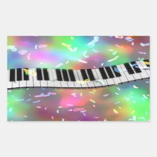 Pegatina Rectangular pegatinas de piano de arco iris