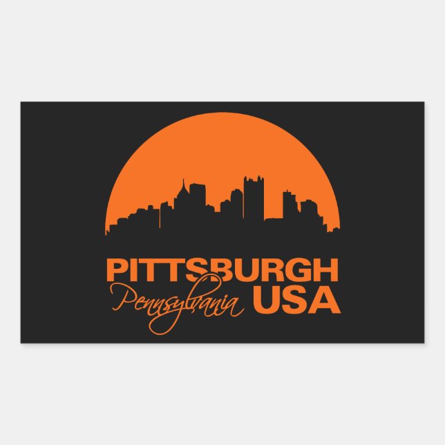 Pegatina Rectangular Pegatinas de PITTSBURGH - personalizable (Anverso)