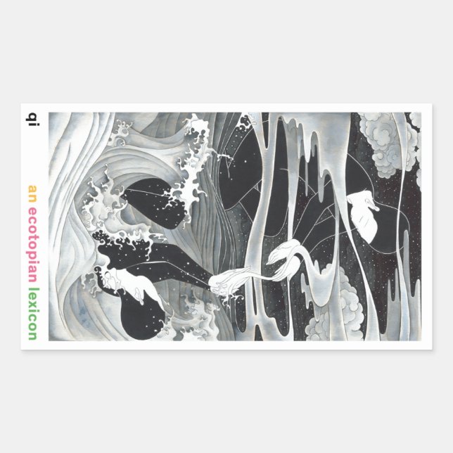 Pegatina Rectangular Pegatinas de Qi (por Moonassi) (Anverso)