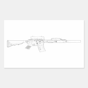 Pegatina Rectangular Pegatinas de Rectángulo CQBR MK18 Mod 0