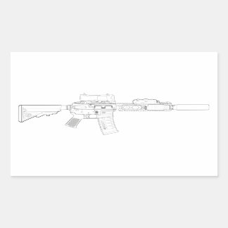 Pegatina Rectangular Pegatinas de Rectángulo CQBR MK18 Mod 0