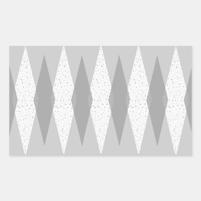 Pegatina Rectangular Pegatinas de Rectángulo Gris Gris Moderno del Sigl (Anverso)
