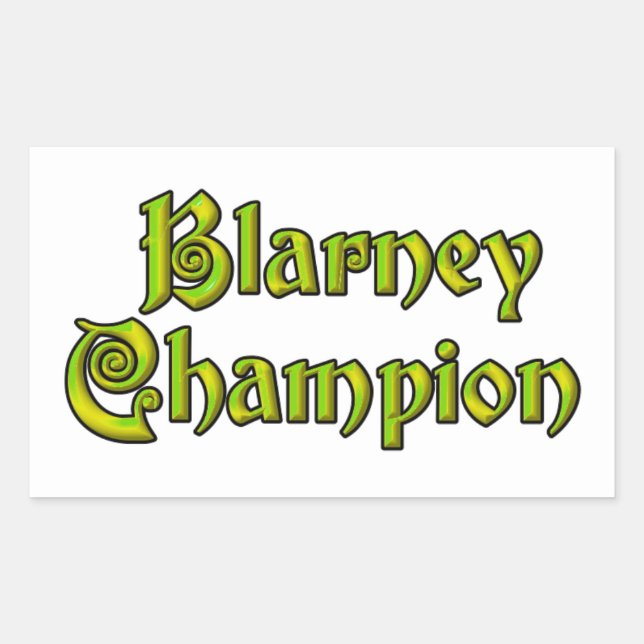 Pegatina Rectangular Pegatinas de rectángulos blancos de Blarney Champi (Anverso)