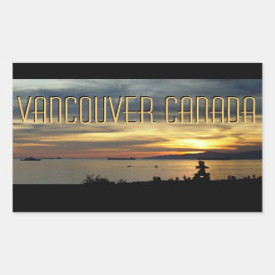 Pegatina Rectangular Pegatinas de recuerdo de Vancouver Souvenirs de Va