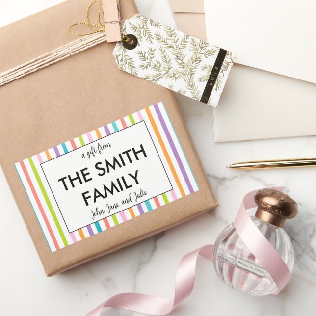 Pegatina Rectangular Pegatinas de regalo familiares personalizados (Regalar)