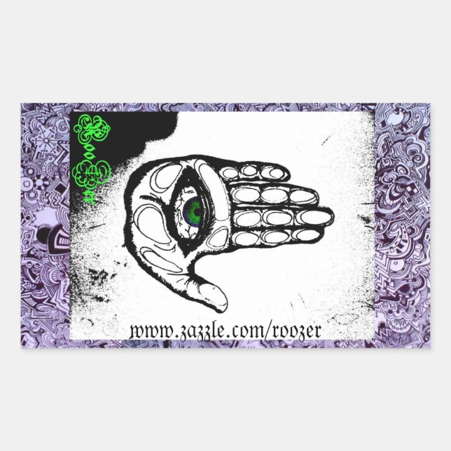 Pegatina Rectangular Pegatinas de RooZer (Anverso)