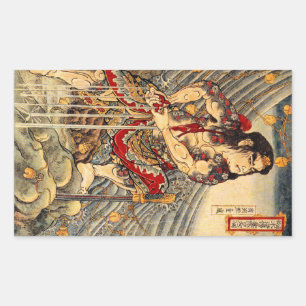 Pegatina Rectangular Pegatinas de Samurai Japoneses