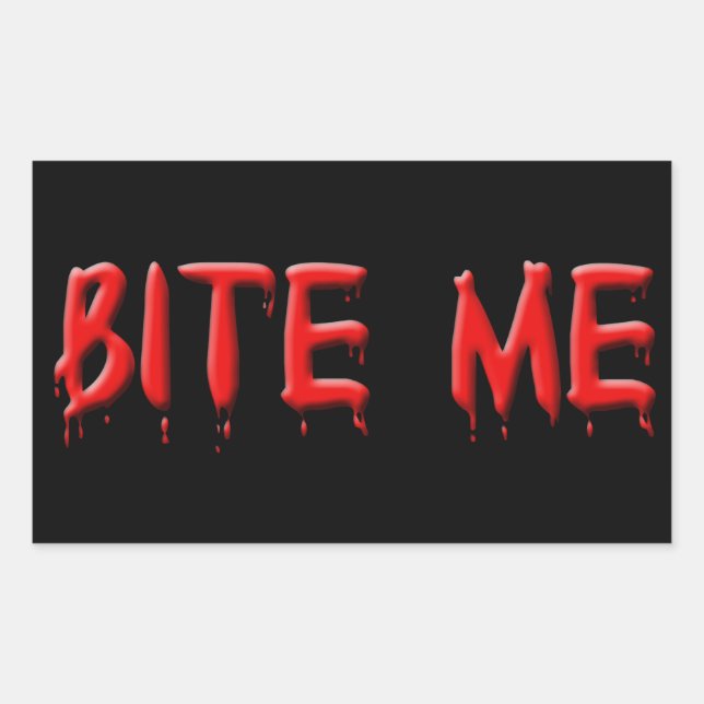 Pegatina Rectangular Pegatinas de sangre de Bite Me (Anverso)