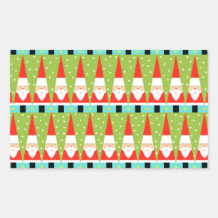 Pegatina Rectangular Pegatinas de Santa Rectángulo Geométrico Retro