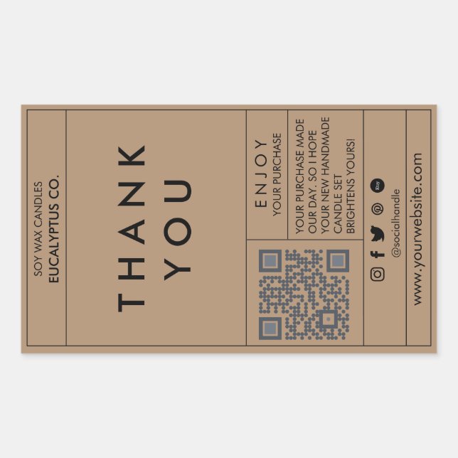 Pegatina Rectangular Pegatinas de sellado de cajas, Pegatinas de sellad (Anverso)